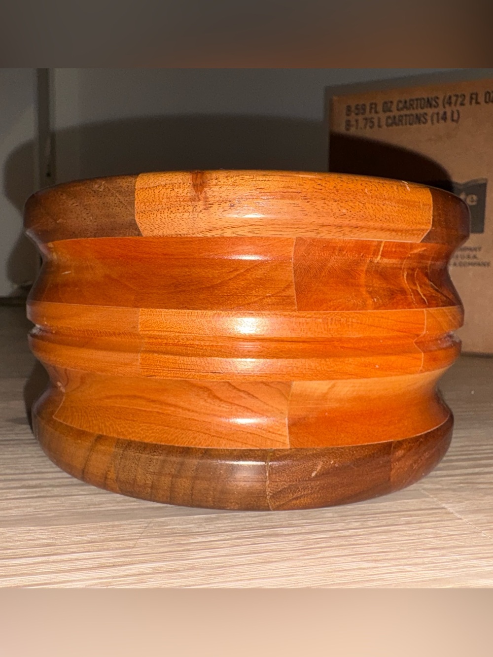 Handcrafted Wooden Bowl - Warm Natural Wood Tones